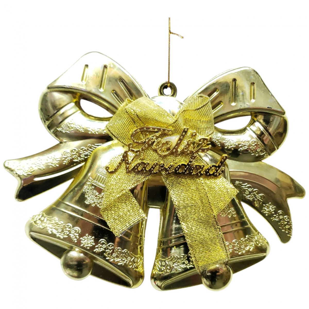 2 media campana oro c/moño oro