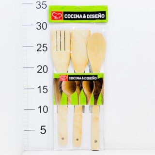 Set x 3 utensilios bambú