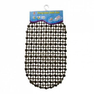 Alfombra baño oval pvc negro 66x33cm