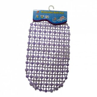 Alfombra baño oval pvc violeta 66x33cm