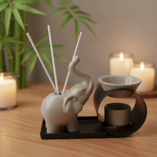 Porta sahumerio /hornito elefate 18.5x14.5cm