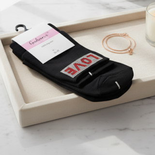 Medias algodon love c/piedras