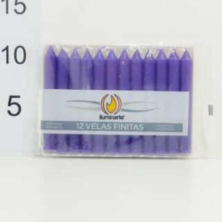 Velas finitas x12 unid. violetas
