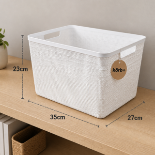 Canasto cajon yute 20L blanco