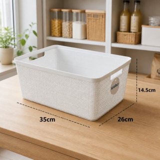 Canasto cajon yute 12L blanco
