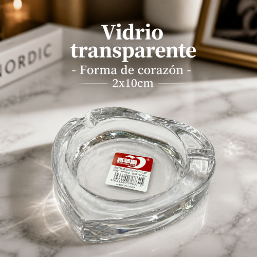 Cenicero vidrio corazon